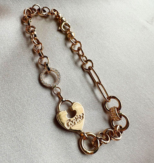 Brățară din aur roz cu zirconiu