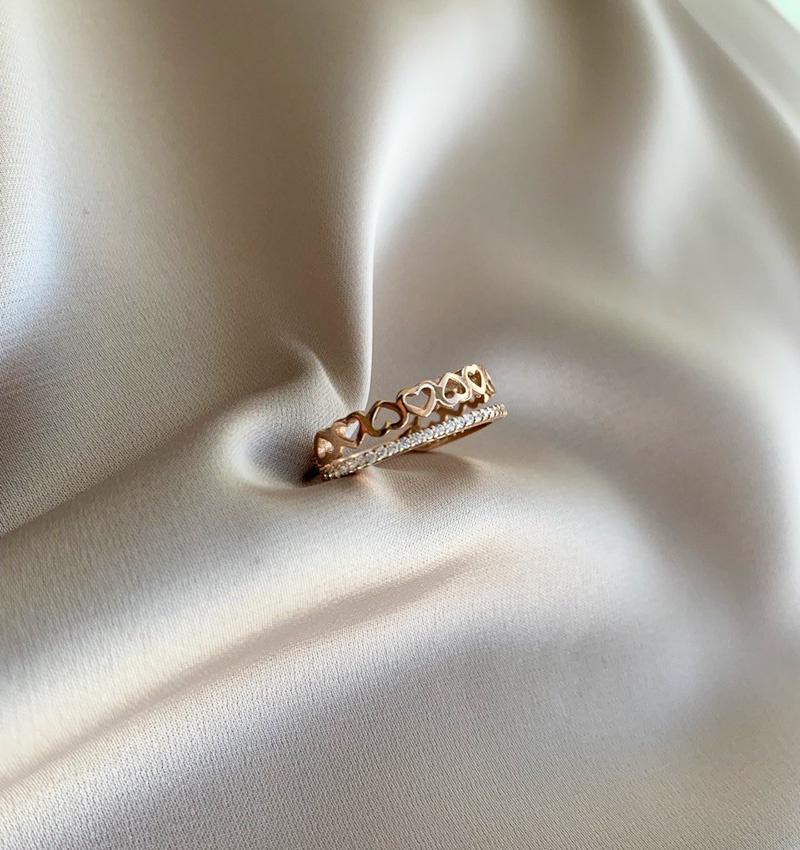 Inel din aur roz cu zirconiu