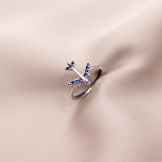 Silver ring with cubic zirconia
