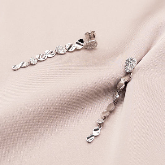 Серьги из серебра с цирконом
