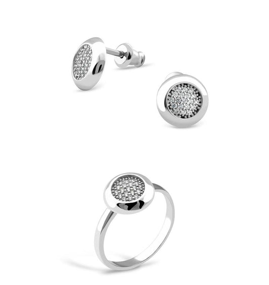 Argint încrustat cu zirconiu