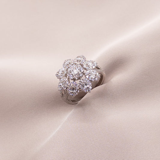 Silver ring with cubic zirconia
