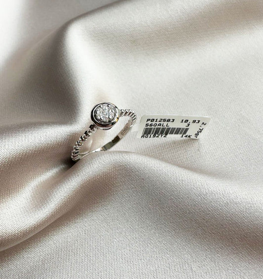 Inel din aur alb cu diamant de 0,09 ct