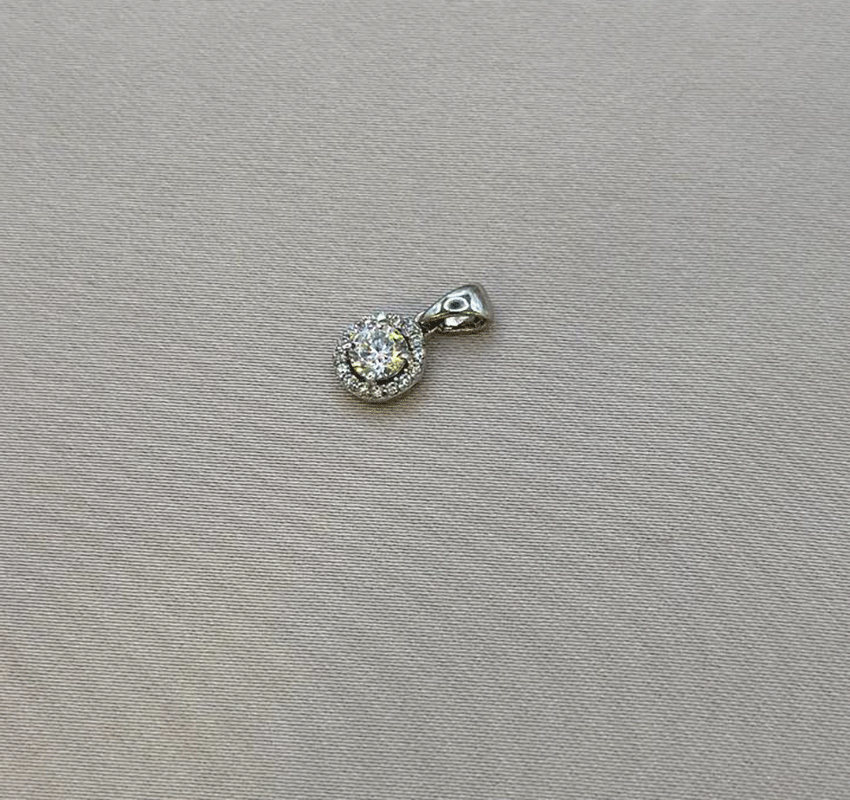 Подвеска из белого золота с цирконом