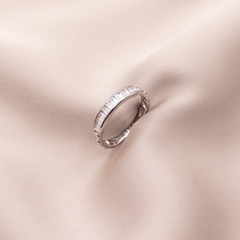Silver ring with cubic zirconia