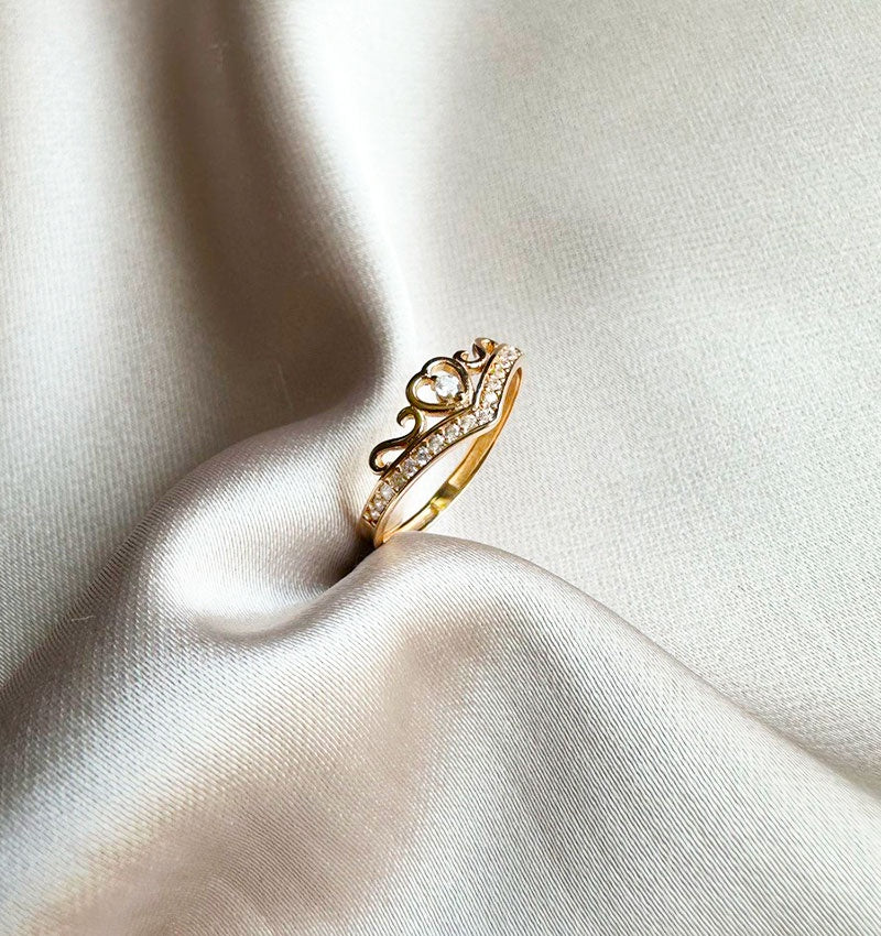 Inel din aur roz cu zirconiu