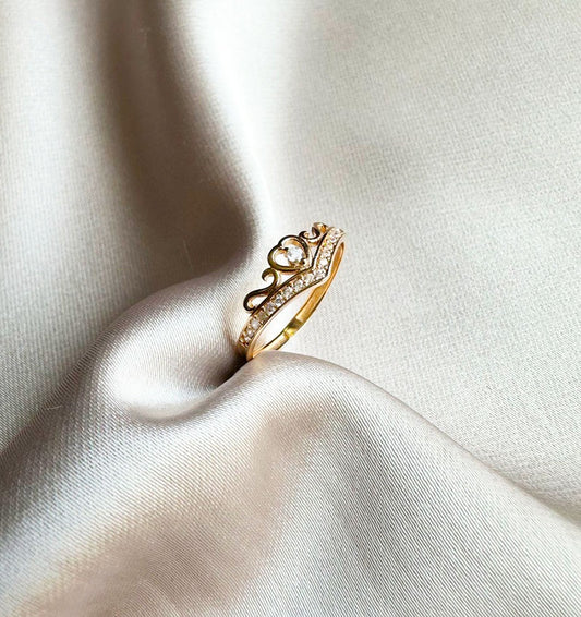 Inel din aur roz cu zirconiu