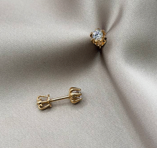 Серьги из розового золота с цирконом