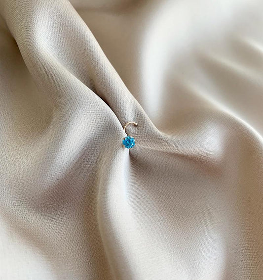 Piercing din aur roz cu zirconiu