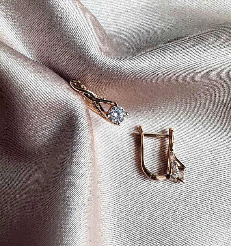 Серьги из розового золота