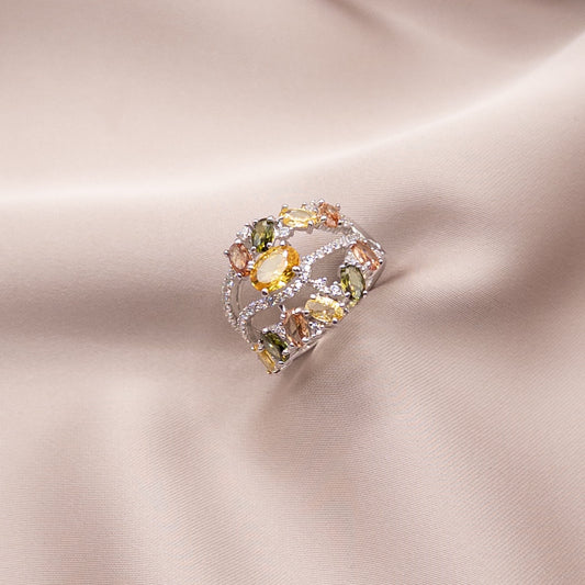 Silver ring with cubic zirconia