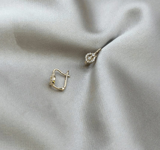 Rose gold earrings with zircon