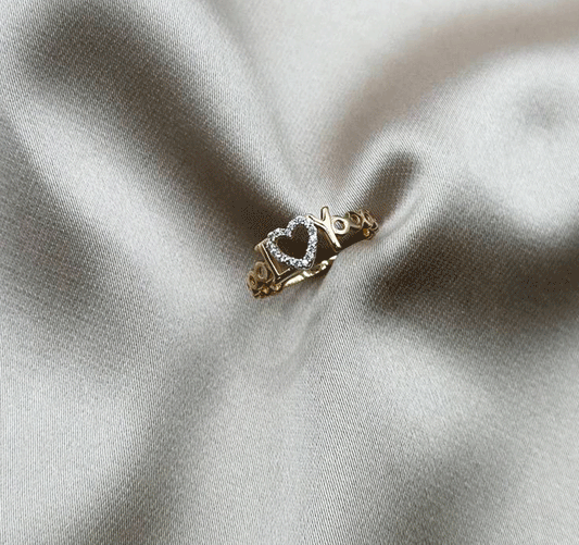 Inel din aur roz cu zirconiu