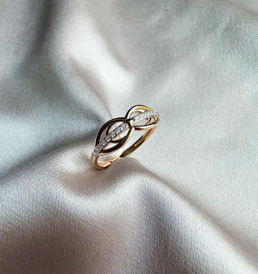 Inel din aur roz cu zircon