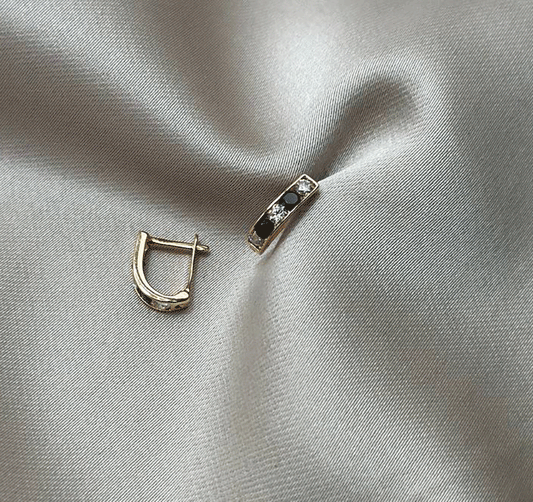 Cercei din aur roz cu zircon