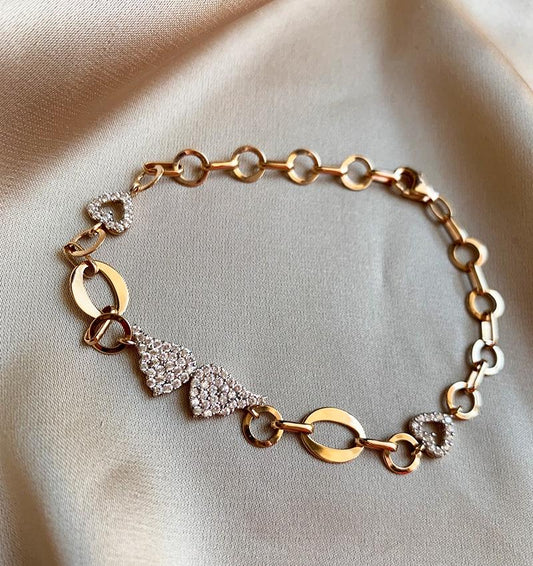 Rose gold bracelet with zircon