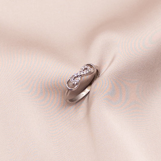 Silver ring with zircon