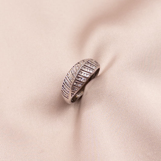 Silver ring with zircon
