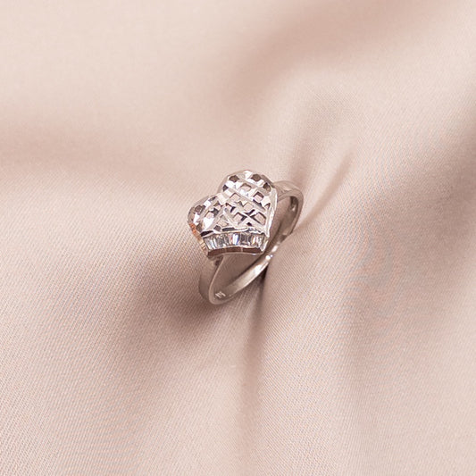 Silver ring with zircon