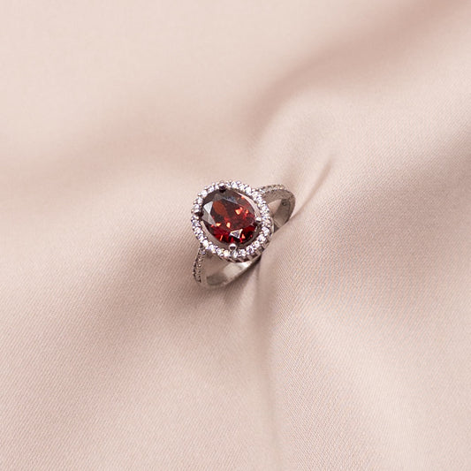 Silver ring with cubic zirconia