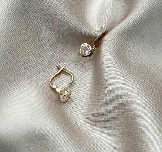 Rose gold earrings with zircon