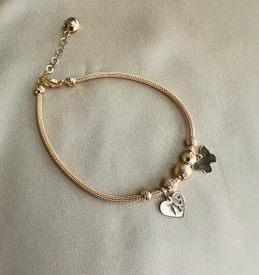 Rose gold bracelet with zircon