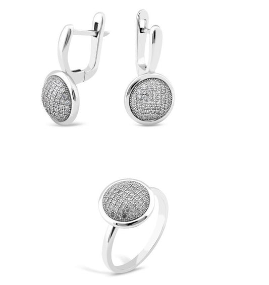 Argint încrustat cu zirconiu