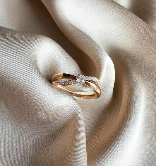 Помолвочное кольцо из розового золота