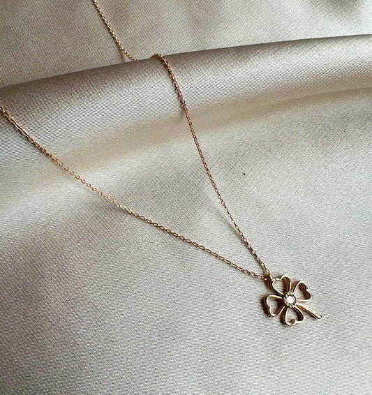 Colier din aur roz cu zirconiu